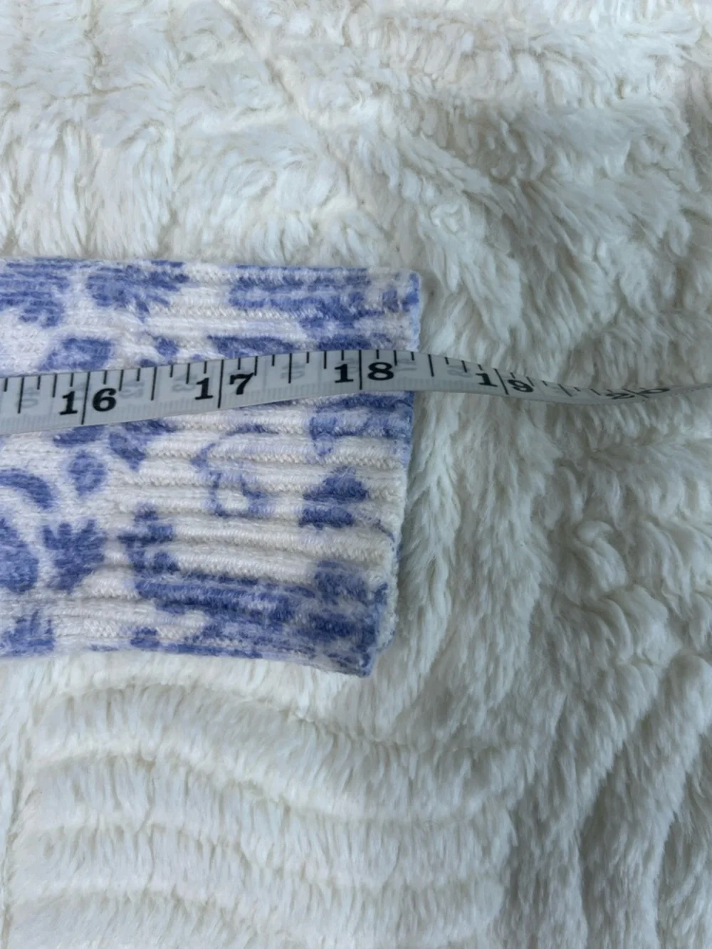 Blue Toile Floral Knit Sweater Cottagecore Romantic Grandmacore Soft Girl